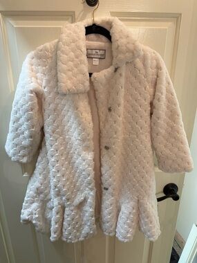 American Widgeon Girls' Cream Faux-Fur Coat